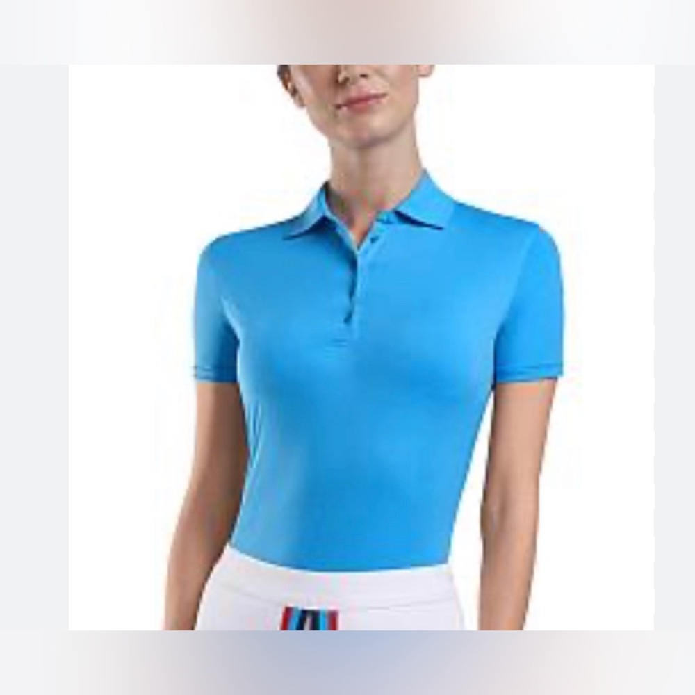 New Women’s G/FORE Featherweight Golf Short Sleeve Polo in Tulum Blue, XS, gfore